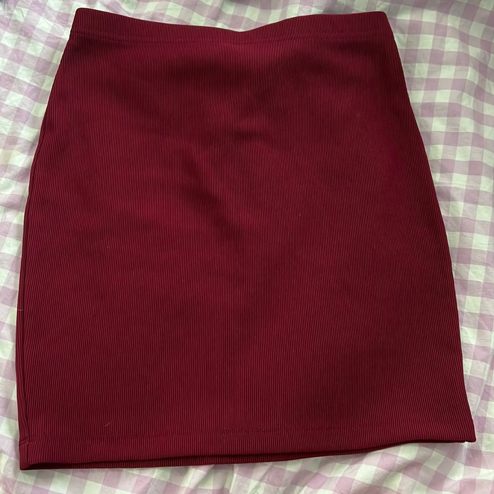 Burgundy/Red Pencil Skirt